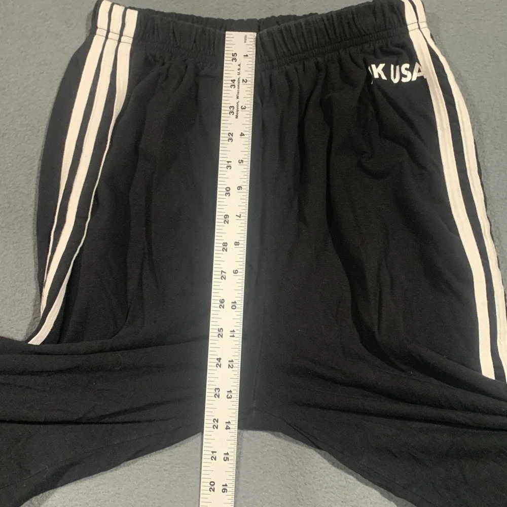 JK Sport Black‎ Track Pants White Side Stripes Made in USA Youth 18/20